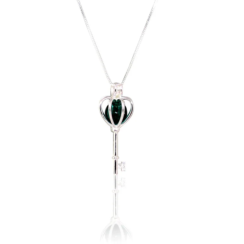 

1PCS 925 Sterling Silver Perfume Aromatherapy Essential Oil Diffuser Necklace Locket Pendant Pearl Cage Locket Pendants Necklace