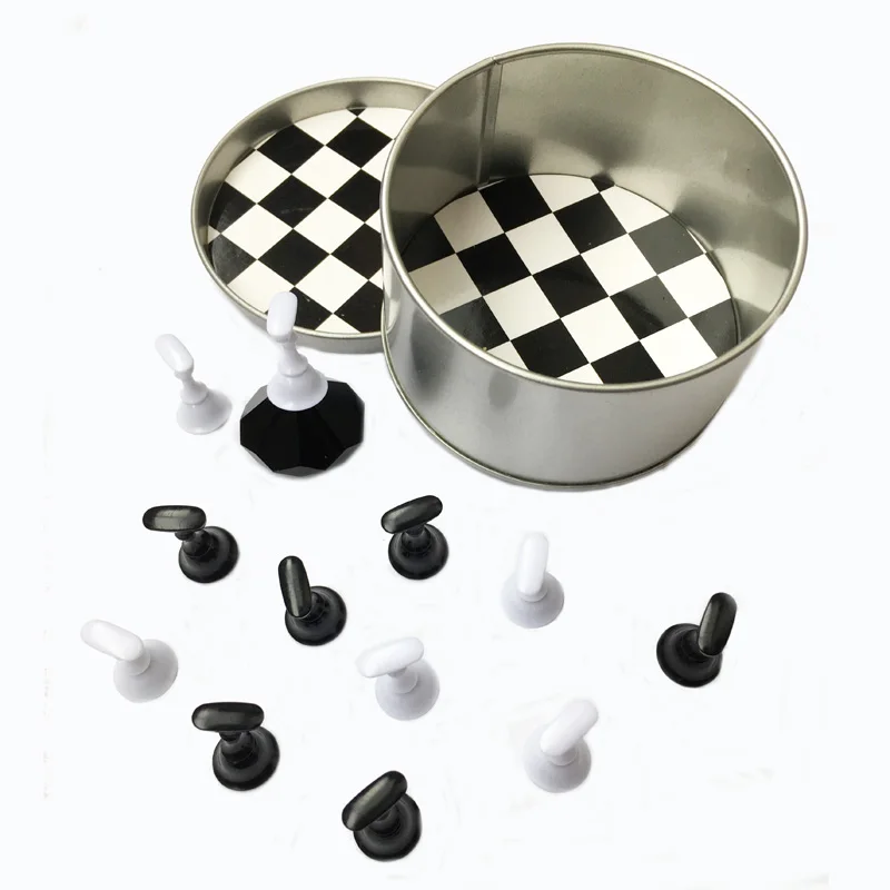 

1 Set Beauty Nail Art Holder Strong Chess Board Magnetic Crystal Nail Tips Practice Salon Display Unha Stand Gel Polish Manicure