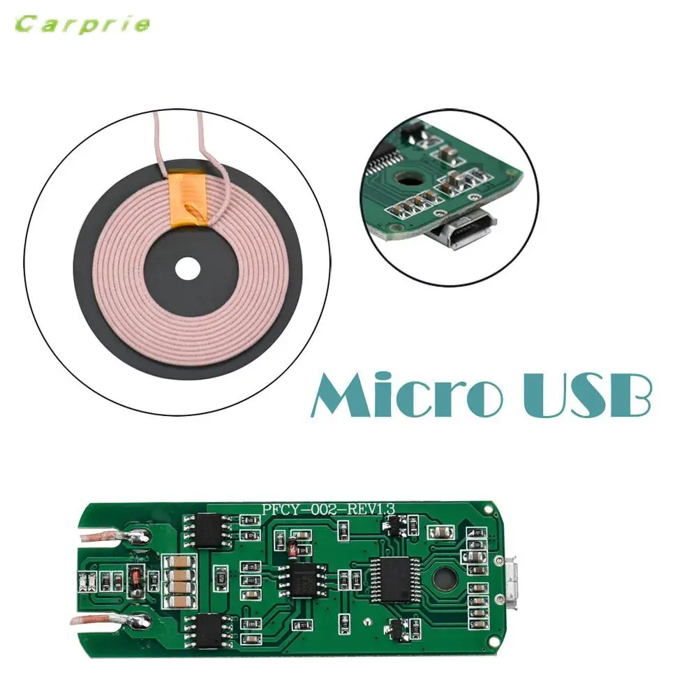 

newCARPRIE Qi Wireless Charger PCBA Circuit Board Coil Wireless Charging Micro USB Port DIY quick chargedrop shopping