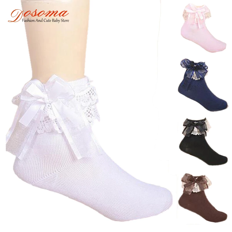 

cheap-socks-wholesale cute lace bow solid socks fashion meias calcetines kids korean autumn socks girls baby kids children socks