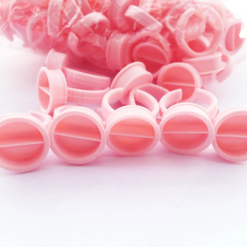 100pcs Pink Separator Pigment Rings Disposable Microblading Tattoo ink Cup Holder Permanent Makeup Ink Rings Medium