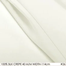 Шелк крепдешин 114 см ширина 40 мм натуральный шелк Ткань тяжелый шелк формальный костюм модная ткань чистый шелк темно натуральный белый