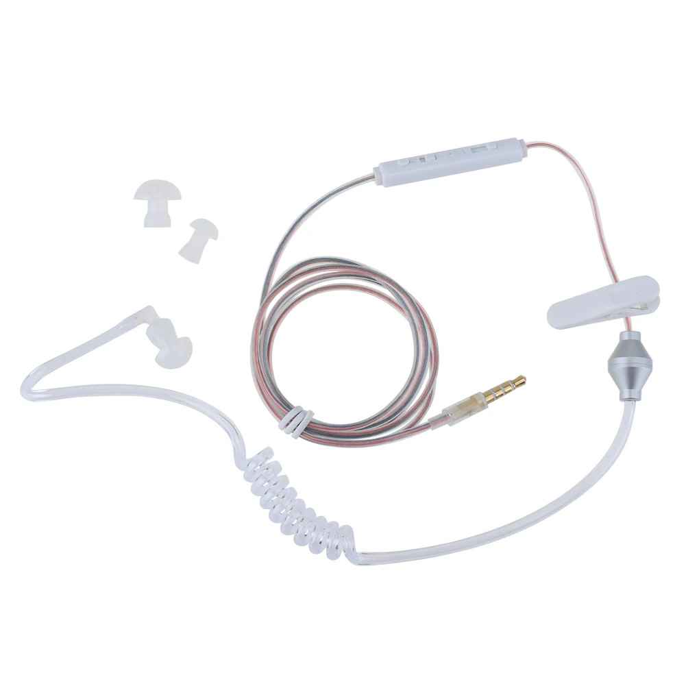  Anti Strahlung Beweis Covert Akustische Rohr Ohrhörer 35mm Luftschlauch Kopfhörer Headset für iPhon