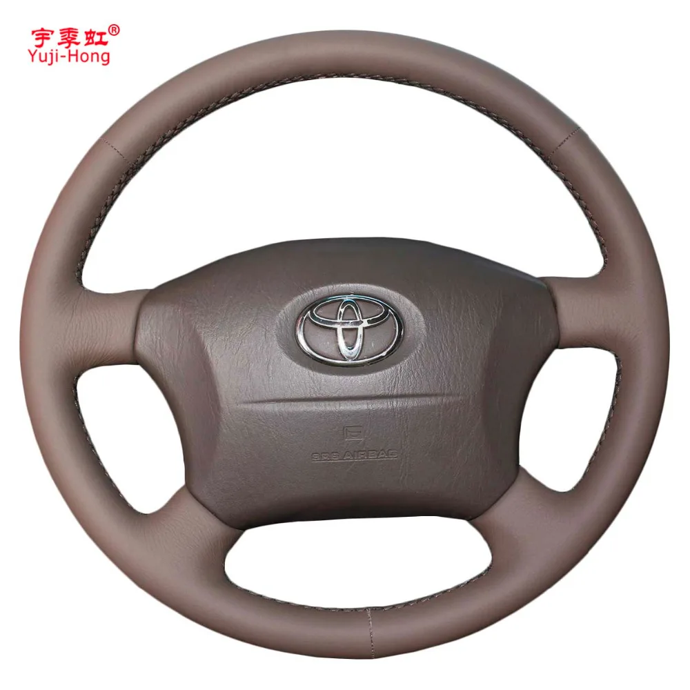 Car Steering Wheel Covers Case for Toyota Prado 2004-2006 Land Cruiser 2006 LC120 Hand-stitched Top Layer Cow Leather | Автомобили и