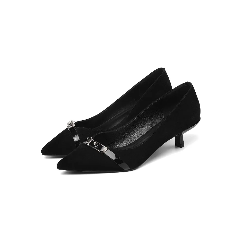 De Bombas Med Trabajo Zapatos Cuero Genuino Cómodo Mujer rosado Negro Caliente Oficina En Venta Vestido 2019 Básicos Estrellas Deslizamiento Tacones L10 Cine PwqzWxvnEU