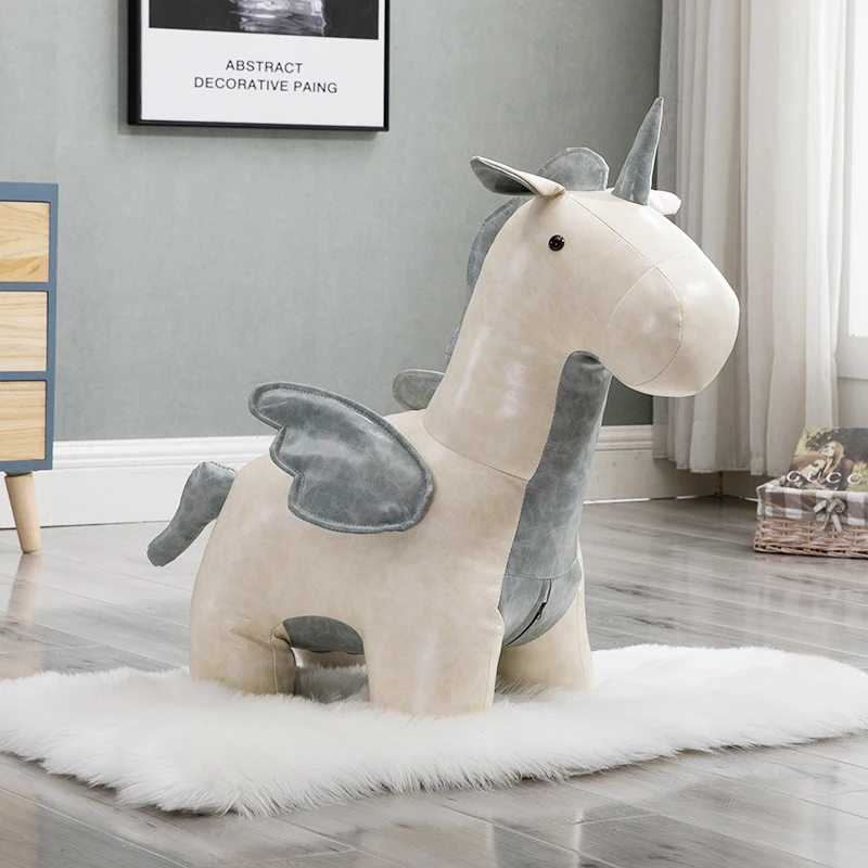 

Muebles De Madera For Pony Stool Synthetic Leather Taburetes Pufe Chair For Creative For Holiday Gift Sofa Unicorn Animal Shoes