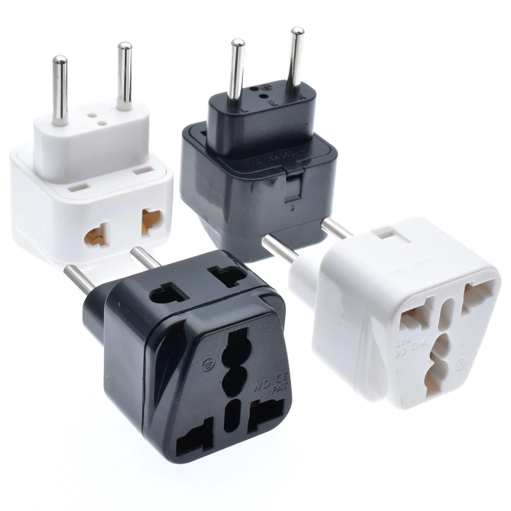 

1pcs 1 to 2 Split Universal UK / USA / EU / AU 3-pin/2-pin socket to Italy Travel Power Adapter Plug, 4.0mm Plug Type C