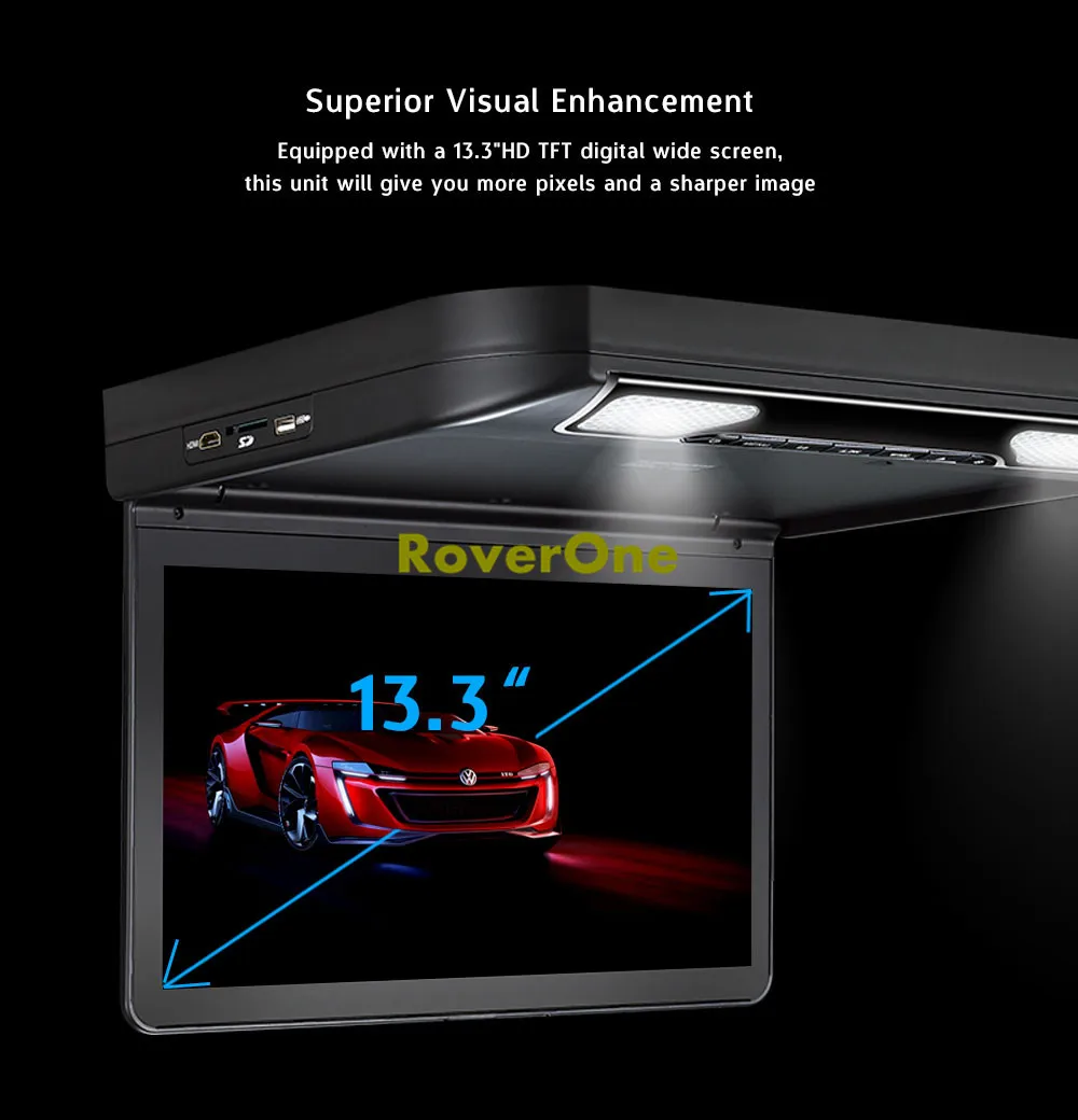 

13.3 Inch Supler Slim Automotivo Mobile Video Entertainment Car Flip Down DVD Monitor Overhead Ceiling LCD Roof Mount DVD Player