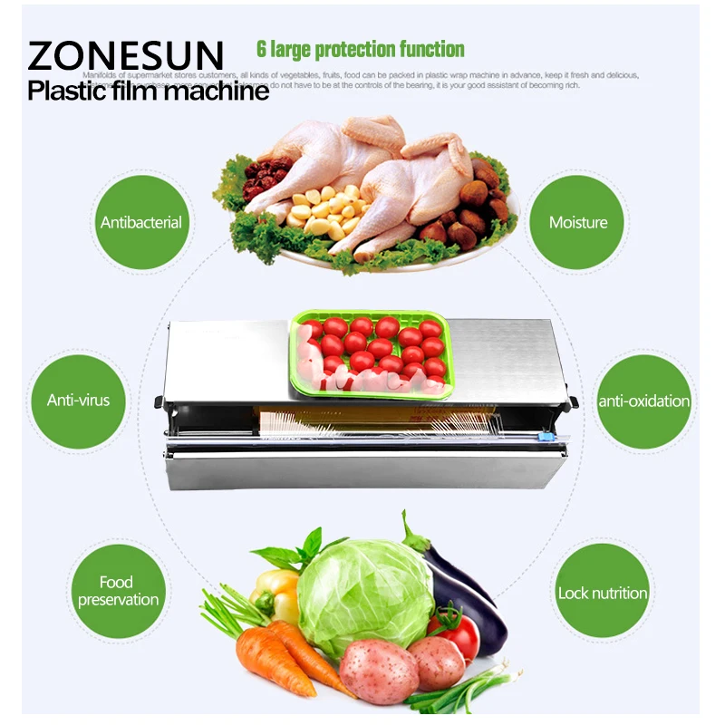 ZONESUN упаковочная машина из нержавеющей стали для пищевых продуктов фруктов
