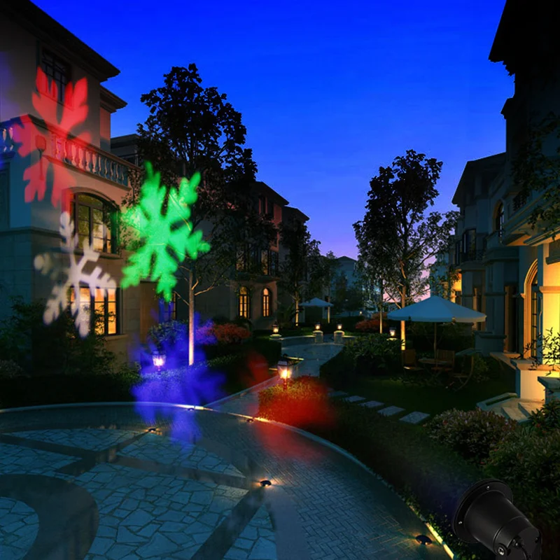 Kopen AUCD Outdoor Auto LED Moving Sneeuwvlok Spotlight Lamp Xmas Holiday Yard Tuin Gazon Landschap Decoratie Projector Licht GO 02