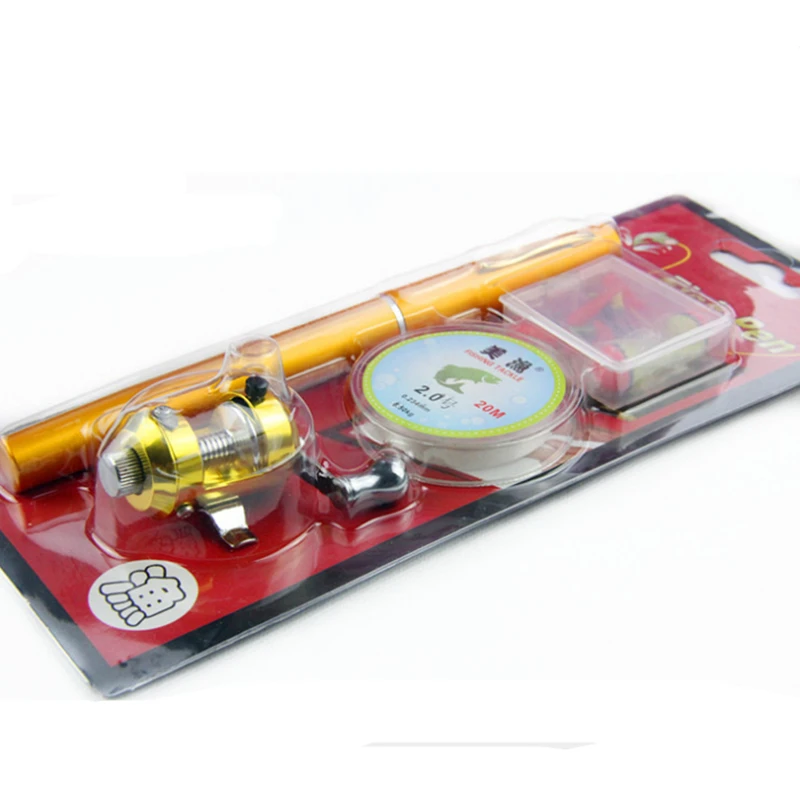 ميي يو جيب القلم frp الصيد رود القطب بكرة المجموعات مع بكرة هوك حارس 20 متر خطوط و السحر f 1.6 متر