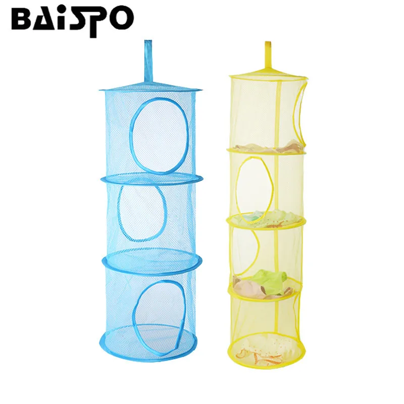 Hanging Storage 3 Shelf Net Kids Toy Organizer Basket Bedroom Wall Door Closet in Drying Racks