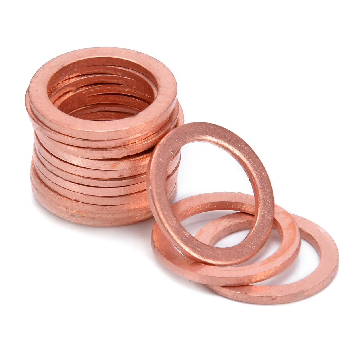 15Pcs M10 Copper Crush Washers HEL Motorcycle Bike Car Brake Line Banjo Bolt M10 Copper Washers Flat Seal Ring Fitting