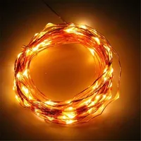 ECLH 10M 33ft 100 led 3AA battery powered led copper wire string lights for christmas festival wedding party decoration