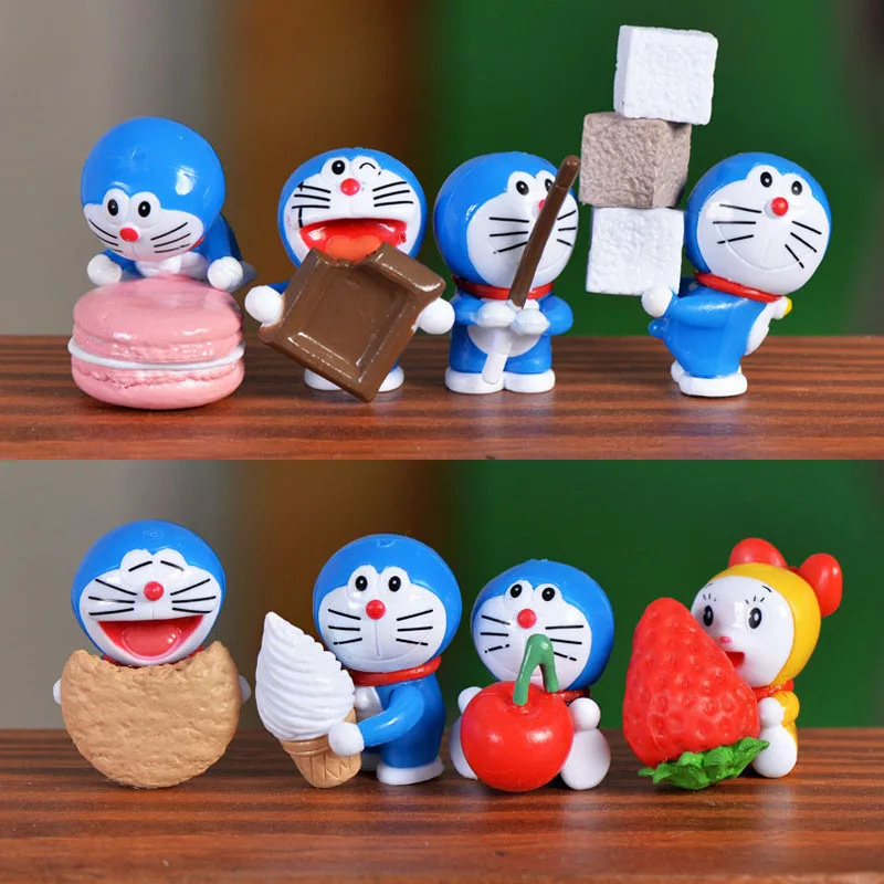 

4PCS Miniatures Cartoon Ornaments ,Decorative Mini Doraemon for Fairy Garden Party,Cake Decorating Tools , Kids Toy Gift Box