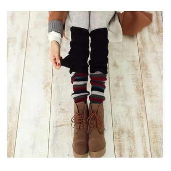 

Autumn And Winter New Style Daily Splicing Lengthening Warm Knit Leg Warmers Crochet Legs Cover Warmers women
