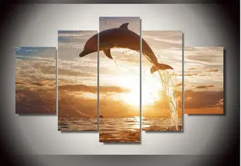 

HD Printed dolphin ocean seascape Group Painting room decor print poster picture canvas Free shipping