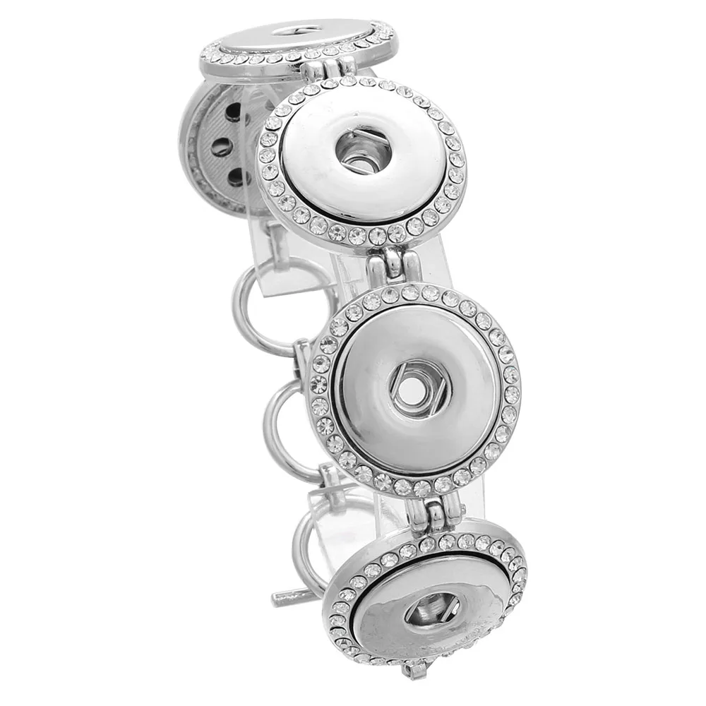 

Newest Snap Button Bracelet&Bangles 5 Button Rhinestone Design Snap Button Alloy Charm Snap Bangles 18mm Snap Button Jewelry