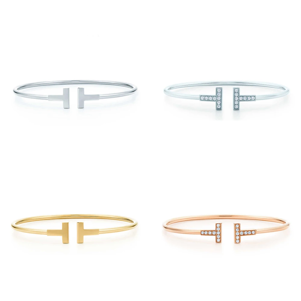 

Bracelet women chain wired stone fashion tiff design bracelets silver love pendant T pulseras elegant jewelry gift bileklik boho