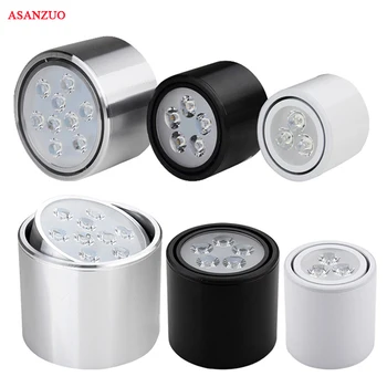 

3W5W7W9W12W Dimmable led downlights Black Surface mounted LED Ceiling lamps Spot Light Kitchen Rotation Down light AC85-265V