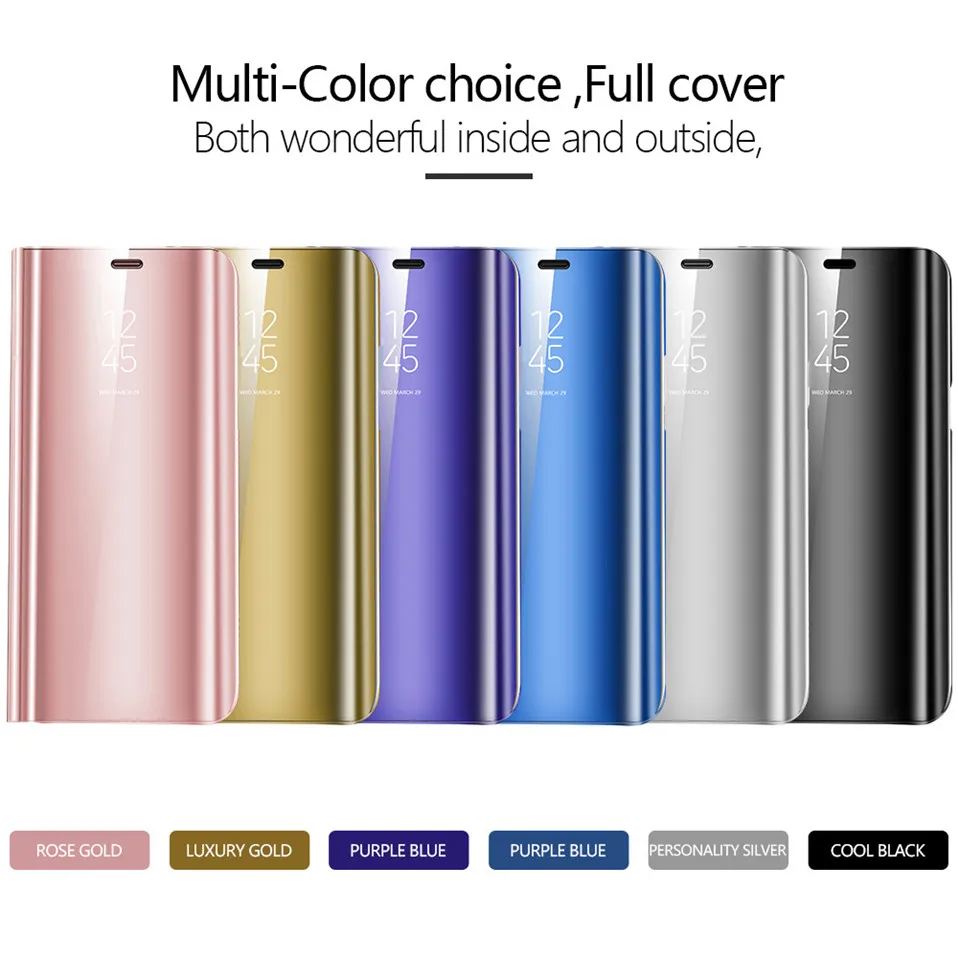 Роскошный зеркальный Чехол С Откидывающейся Крышкой для Huawei Honor V10 8 9 9i 10 Lite