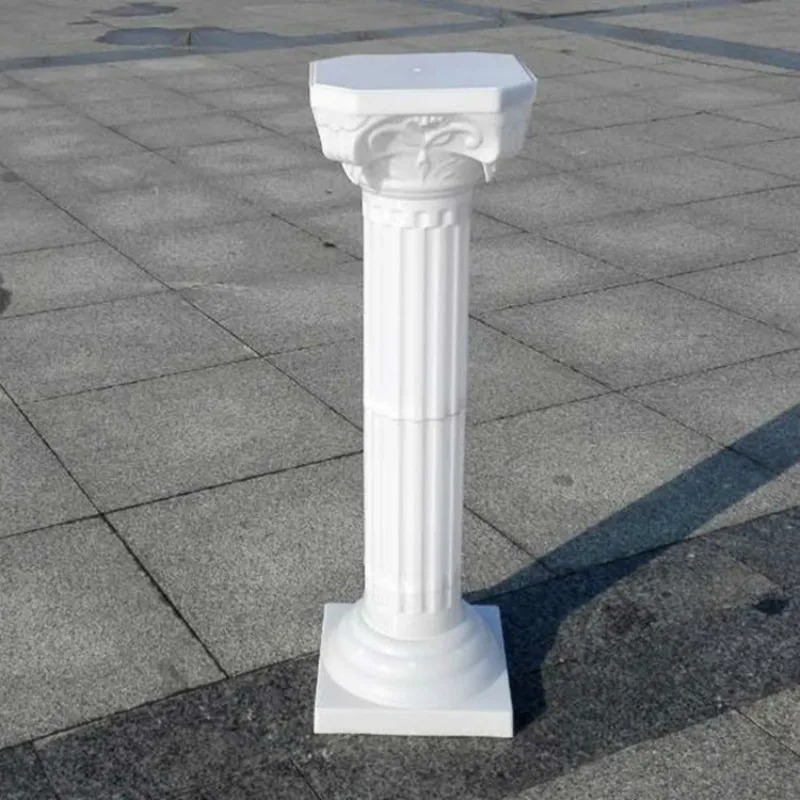 

Free Shipping 2pcs Fashion Wedding Props Decorative Roman Columns White Plastic Pillars Flower Pot Road Lead Stand Party Event