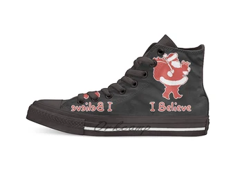 

I Believe in Santa Novelty Design Casual Canvas Shoes Custom shoes Drop Shipping