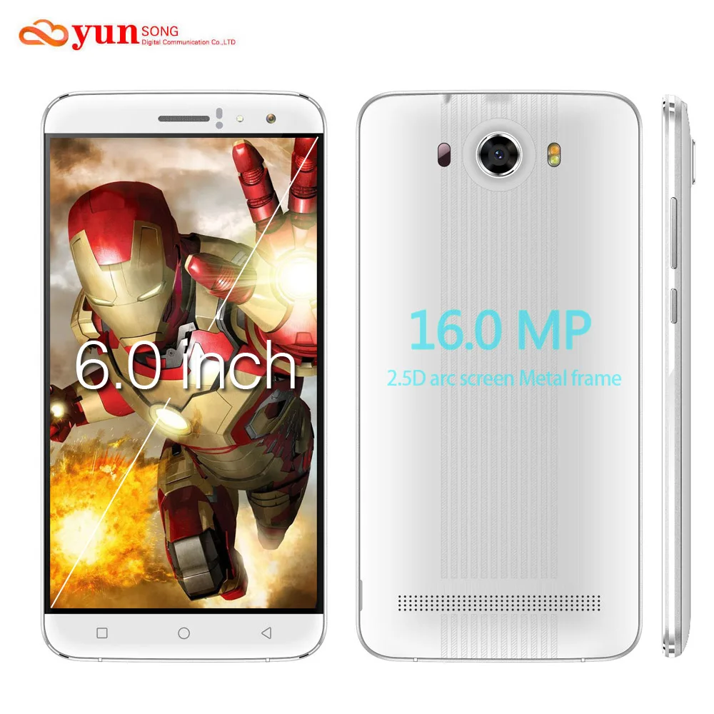 2017 новый yunsong s10 плюс мобильный телефон 6.0 дюймов qhd экран 16.0mp mtk6580 quad core dual sim gsm/wcdma 3