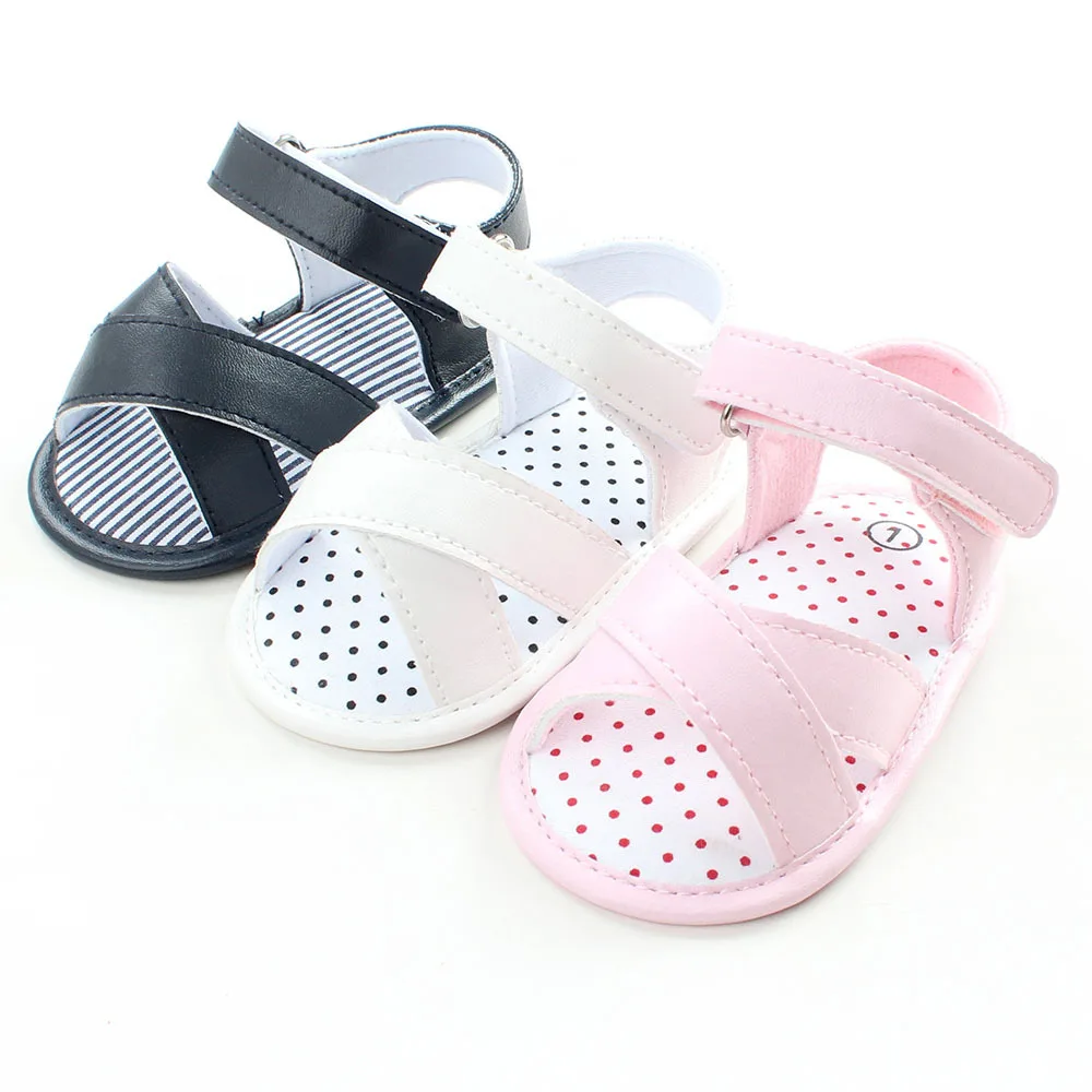 

2019 Summer New Infant Girls Roman Sandals PU Leather Baby Girls Slippers Indoor First Step Shoes Bebe Shoes Baby Moccasin