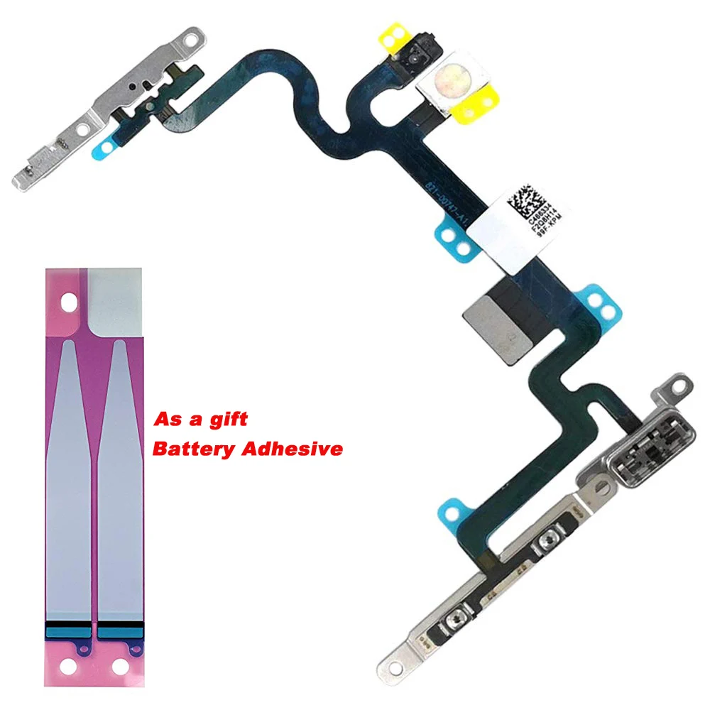 Кнопка громкости питания бесшумный переключатель вспышки света гибкий кабель с кронштейном предварительно установленный для iPhone 7, 7plus 8 8 Plus