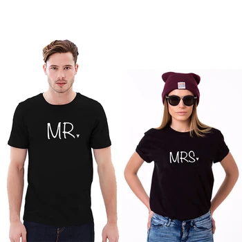

EnjoytheSpirit T-shirts for Couple MR & MRS Funny Matching Summer Short Sleeve Tshirt Good Quality Fashion Top Tee
