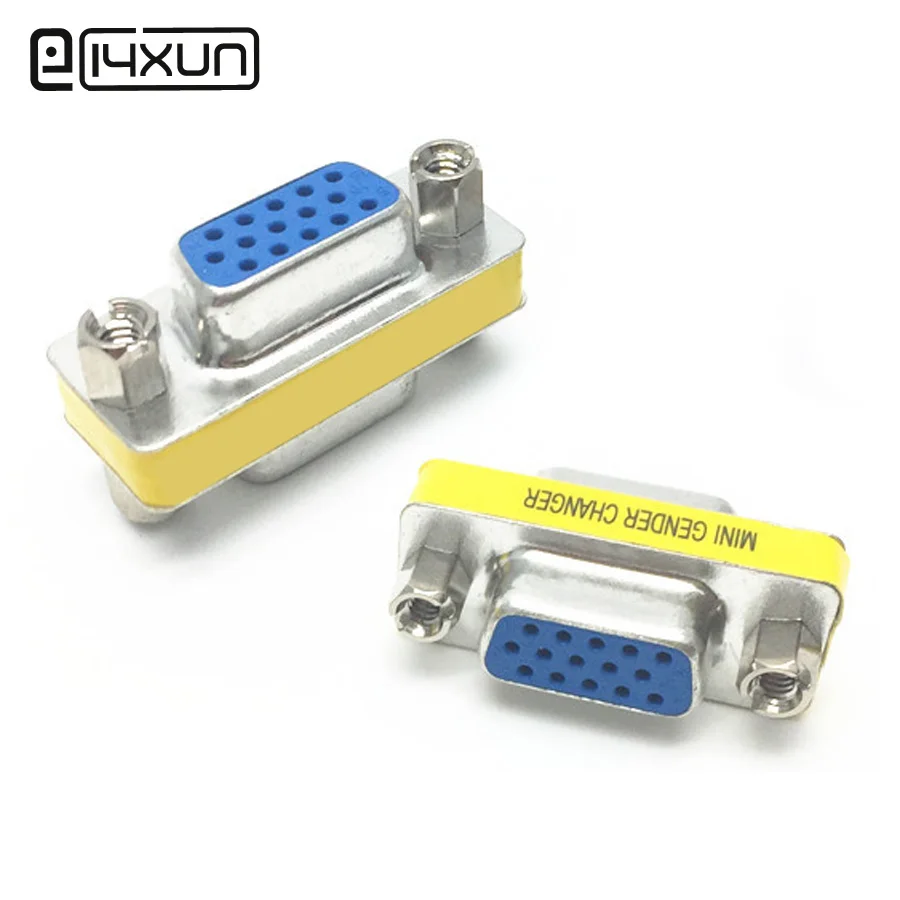 1pcs Vga 15pin Female To Female Jack Gender Changer Conversion Adapter