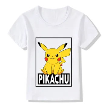 

Children Fashion Cartoon Pikachu Logo Design Funny T-Shirt Kids Pokemon Clothes Boys Girls Summer Short Sleeve Tops Tees,ooo5103
