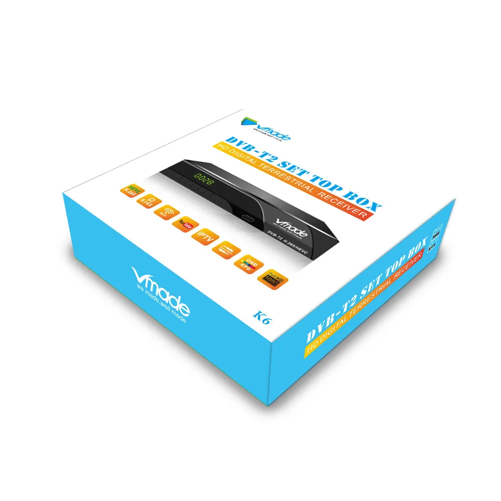 Vmade новые DVB-T2 в наземных ТВ-приставка DVB T2 Full HD H.265 поддержка RJ45 WI-FI Dolby Youtube Megogo PVR Set Top Коробки