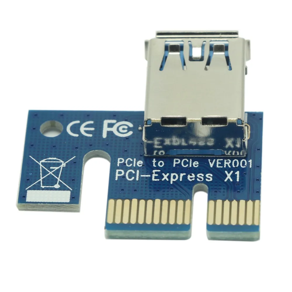 PCI Express 1x to 16x Extender Graphics Card Riser 4Pin SATA PCIe PCI-E Raiser Card Adapter for Bitcoin Mining BTC Miner