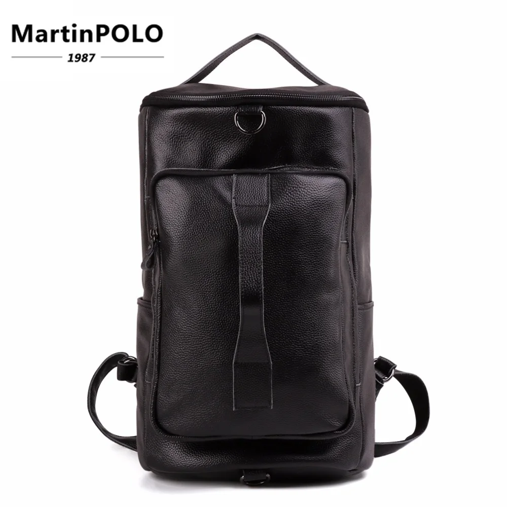 

2019 Brand Casual Men Backpack Leather Travel Bag Large Capacity Mountaineering Backpack Genuine Leather Bucket Shoulder Bag
