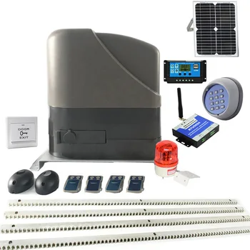

Heavy Duty 12V DC Powered Sliding Gate Motor 800KGS Wireless controller kit con solar panel+controller+racks