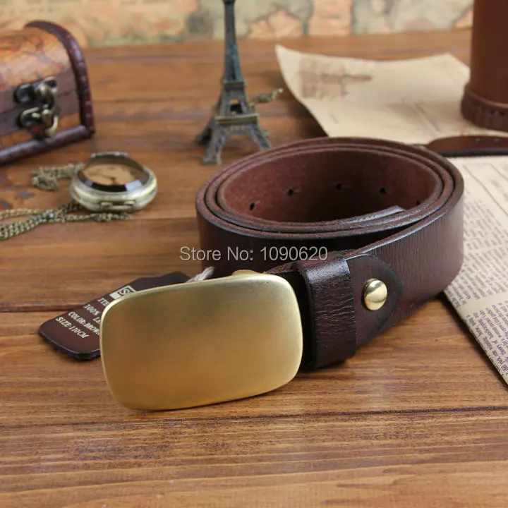 

DKBLINGS spring New arrival men's luxurious real leather belt with solid brass buckle first layer of cowhide