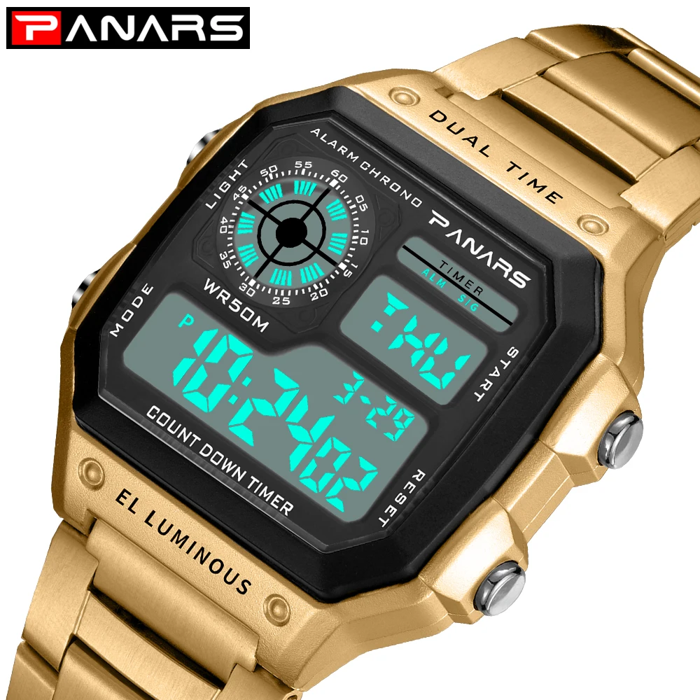 analog watch with digital stopwatch