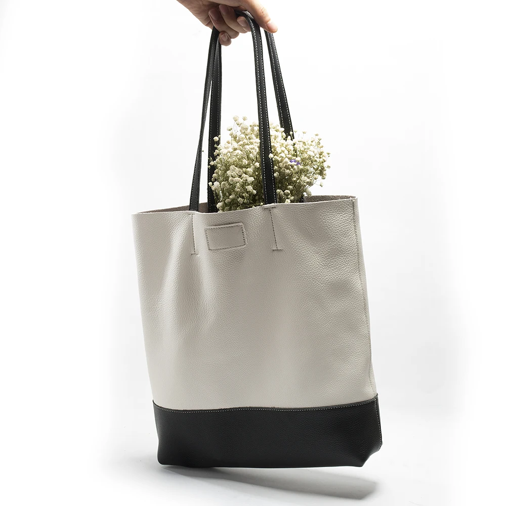 Натуральная кожа Большой Ёмкость сумки на плечо Для женщин сумки женские Высокое качество натуральная кожа сумка моды контраст мягкой