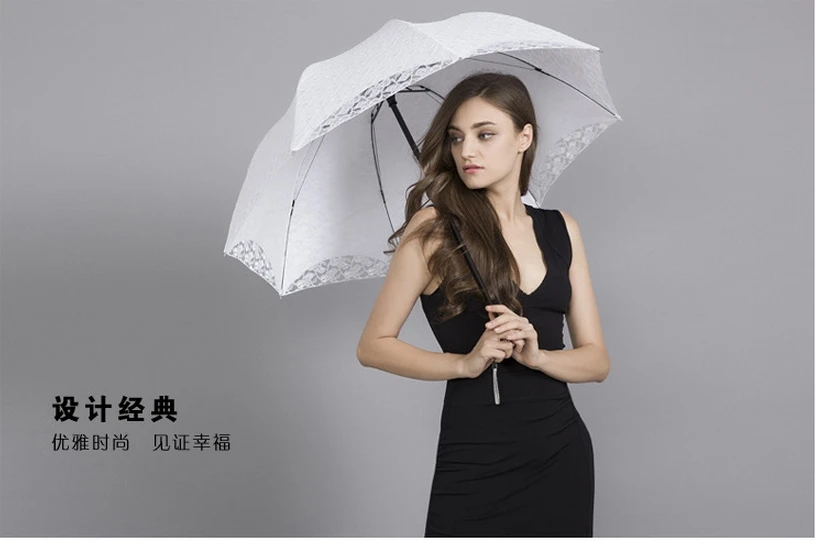 

100% Brand Vintage Lace Umbrella Wedding Princess Umbrella Durable Red Guarda Umbrella Woman