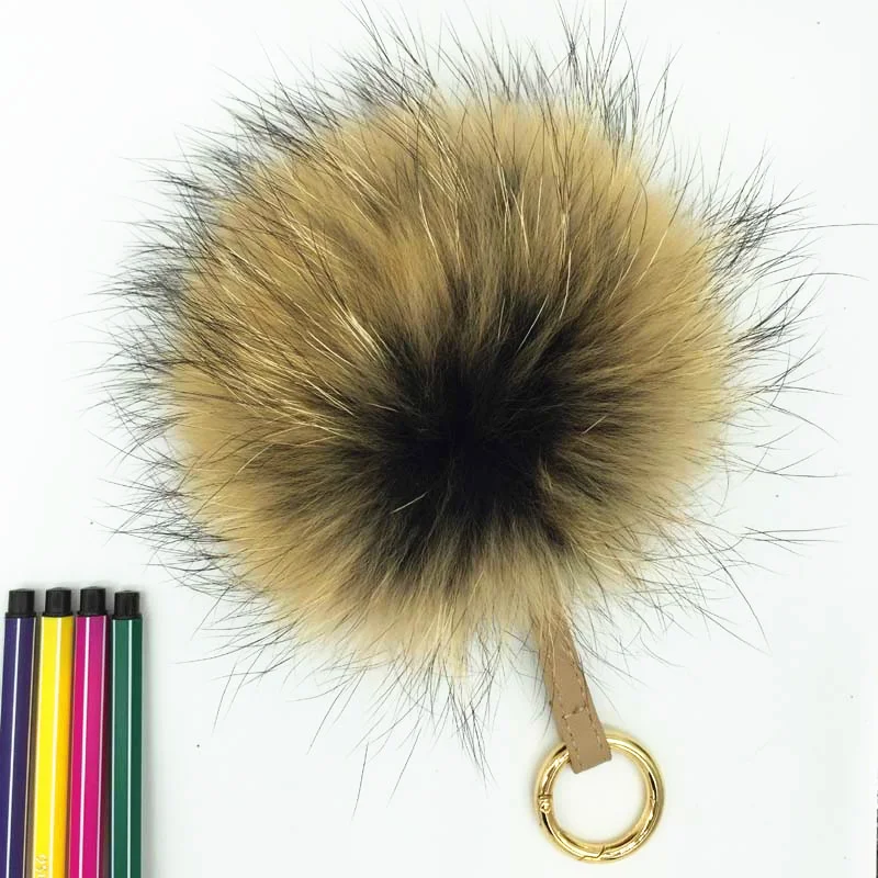 raccoon fur pompom black shade 2