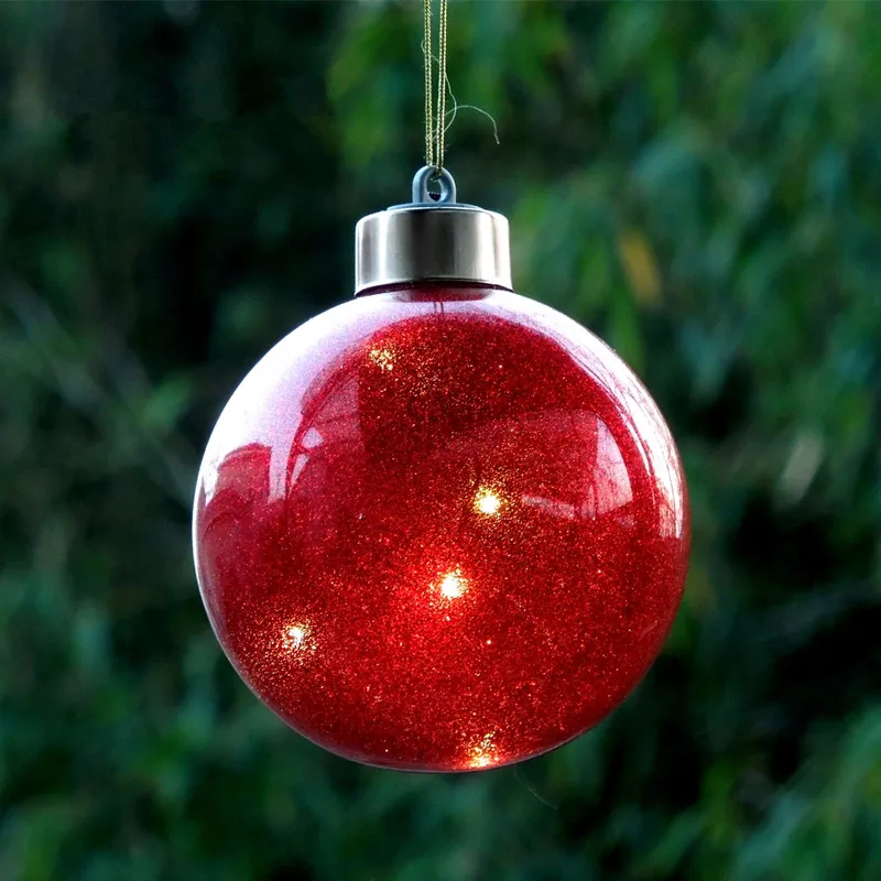 

Diameter=8cm Color Lighting Glass Christmas Ball Silver Glass Globe Christmas Tree Decorations Mall Holiday Party Window Props