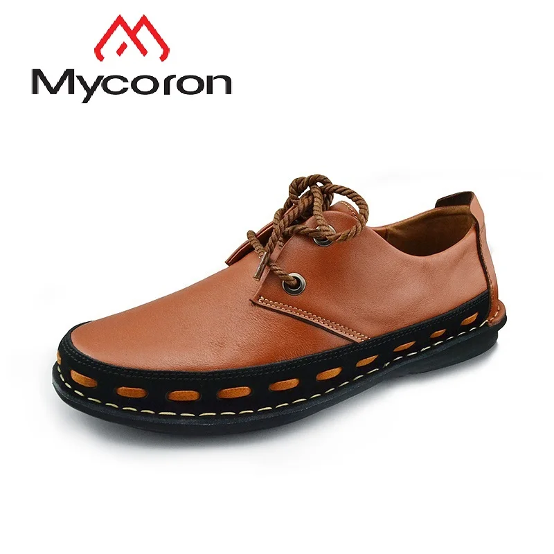 Punta Lace Llegadas Cuero Sepatu 100 Mycoron Casuales Personalidad Genuino De Pria Zapatos up marrón Negro Las Hombres Redonda Nuevos Casual xqOPFI