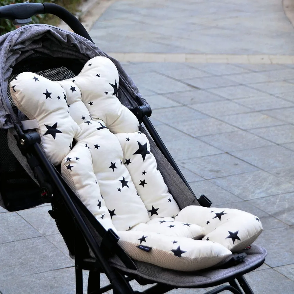 Удобный хлопковый коврик для детской коляски, четыре сезона, мягкая подушка для сиденья, детская подушка для коляски, аксессуары для коляски - Цвет: PJ3352B