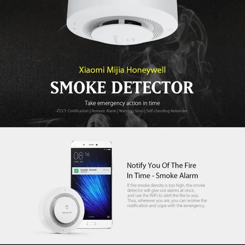 Xiao mi jia Honeywell пожарная сигнализация датчик газа звуковой визуальный датчик дыма пульт дистанционного управления mi Home умное приложение