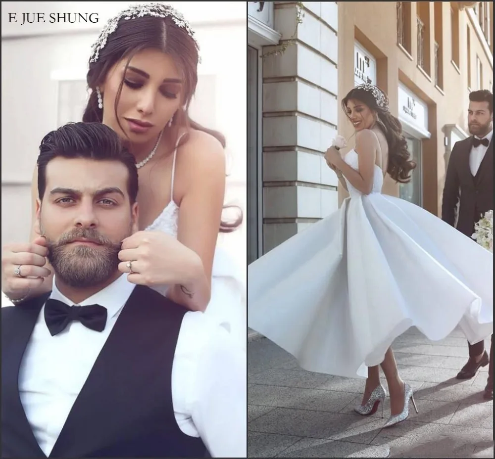 2017-white-tea-length-wedding-dresses-a-line (1)