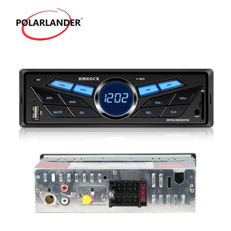 PolarLander 12V 1 Din Car MP3 Player without Bluetooth FM USB TF AUXCar