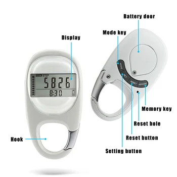 

Step Counting Pedometer Distance Calorie 3D Silent Induction Portable for Fitness SMN88