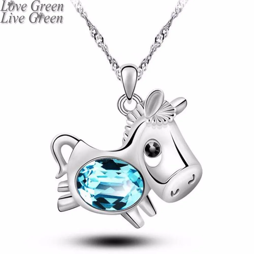 

2017 new Lucky animal Austrian crystal pendant necklace fashion accessories cute Horse personalized party to girlfriends 5081